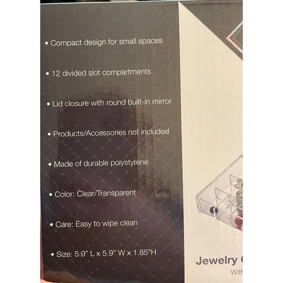 Folding Jewelry Organizer Case with Built in Mirror by Sorbus Beauty - Picture 9 of 10